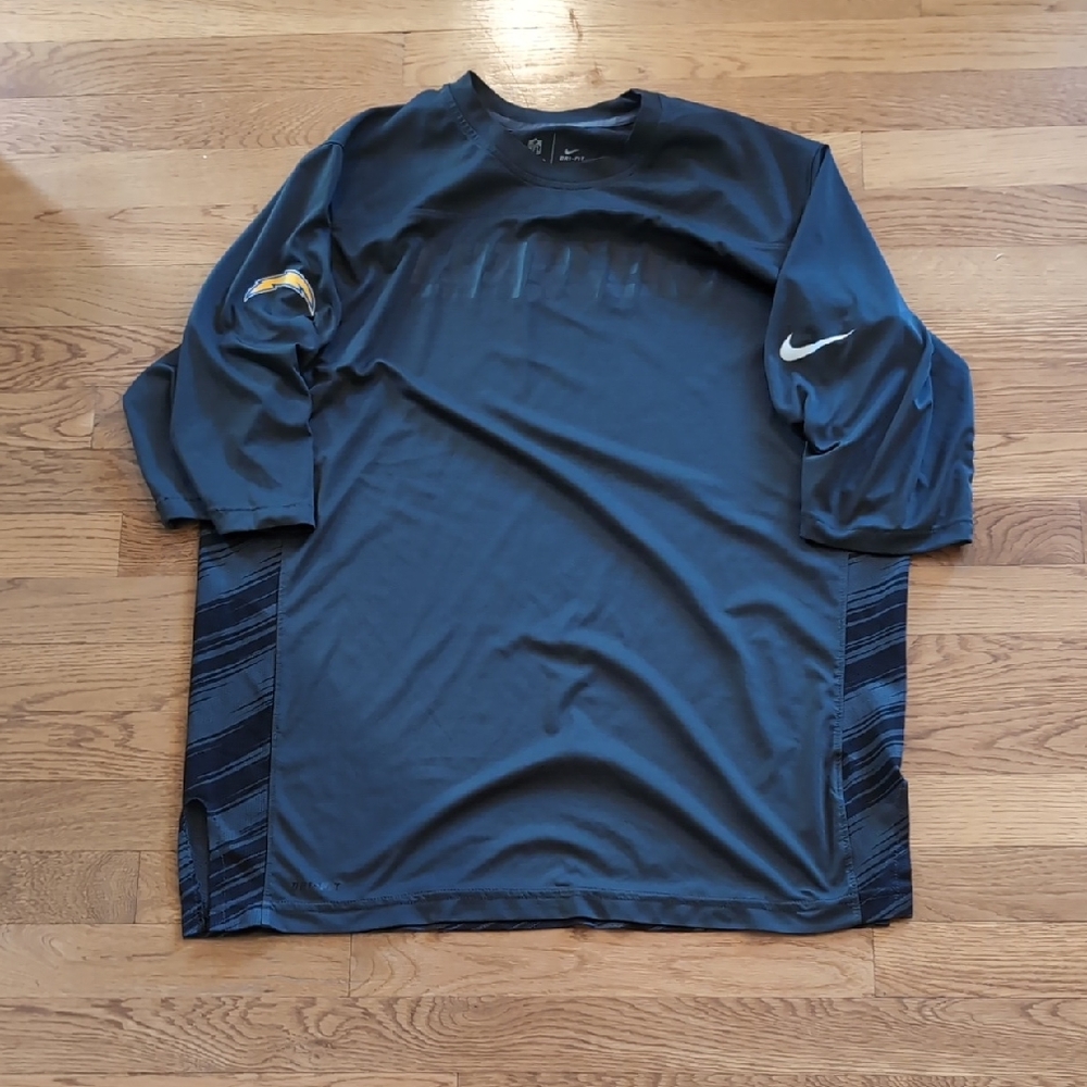 Nike Men's Navy Long Charger's NFL Sleeve Shirt